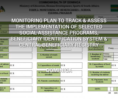 Monitoring Plan to Track & Assess the Implementation of Selected Social Assistance Programs, Beneficiary Identification System & Central Beneficiary Registry
